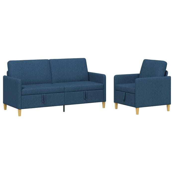 Set de canapea cu spațiu de depozitare 2 pcs albastru Poliester - WALTI WALTI
