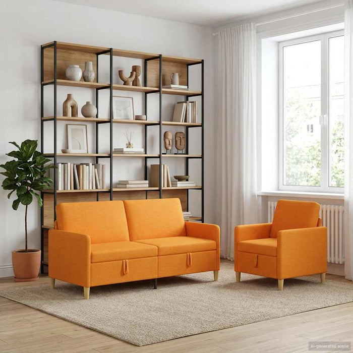 Set de canapea cu spațiu de depozitare 2 pcs Galben Întunecat - WALTI WALTI