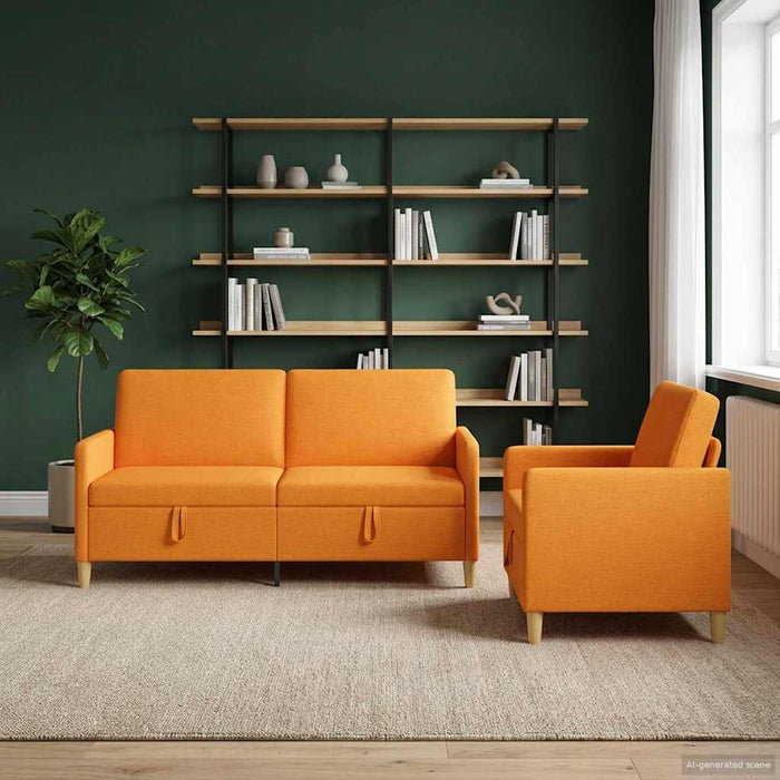 Set de canapea cu spațiu de depozitare 2 pcs Galben Întunecat - WALTI WALTI