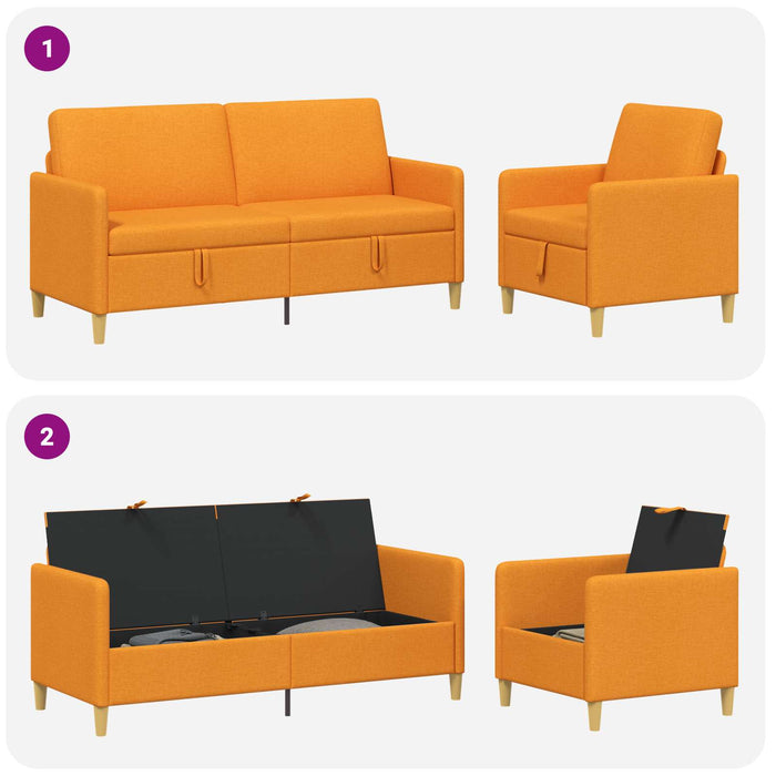 Set de canapea cu spațiu de depozitare 2 pcs Galben Întunecat - WALTI WALTI