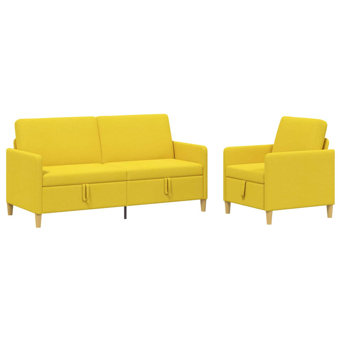 Set de canapea cu spațiu de depozitare 2 pcs Galben Deschis - WALTI WALTI