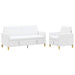 Set de canapea cu spațiu de depozitare 2 pcs Alb Poliester - WALTI WALTI