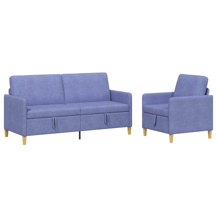 Set de canapea cu spațiu de depozitare 2 pcs Albastru Jeans - WALTI WALTI