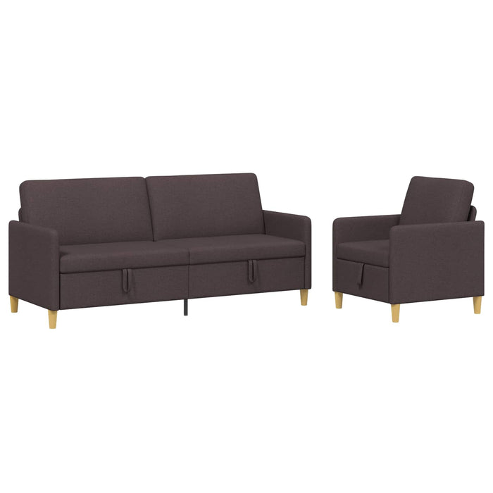 Set de canapea cu spațiu de depozitare 2 pcs Maro închis - WALTI WALTI