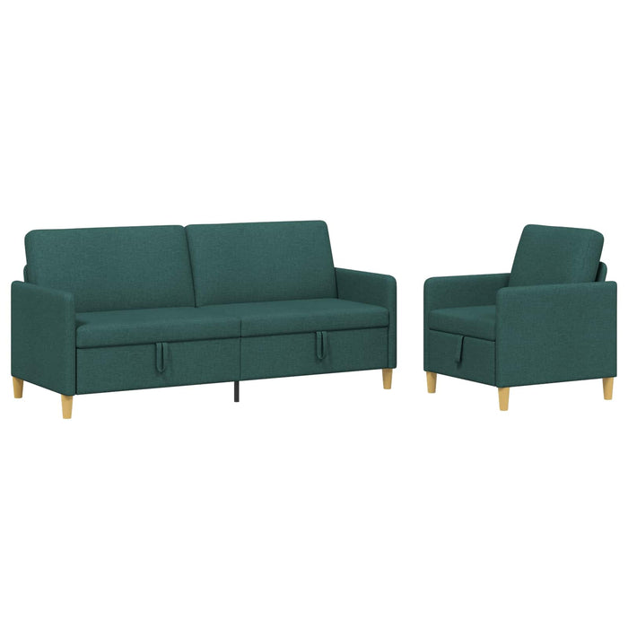 Set de canapea cu spațiu de depozitare 2 pcs Verde închis - WALTI WALTI