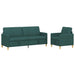 Set de canapea cu spațiu de depozitare 2 pcs Verde închis - WALTI WALTI