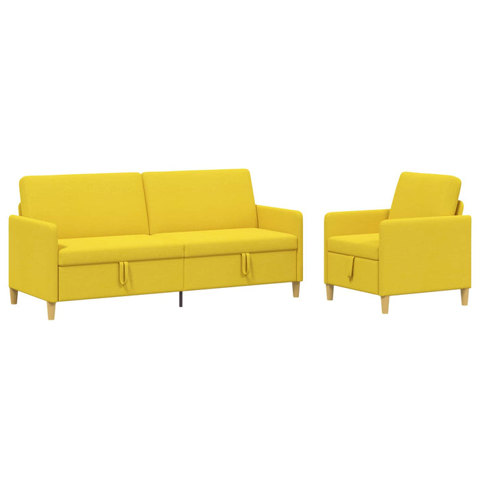 Set de canapea cu spațiu de depozitare 2 pcs Galben Deschis - WALTI WALTI