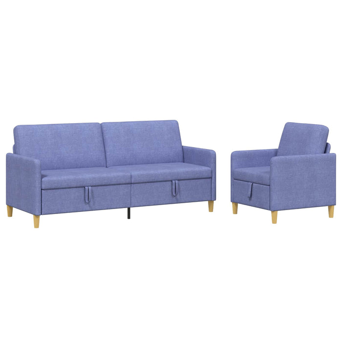 Set de canapea cu spațiu de depozitare 2 pcs Albastru Jeans - WALTI WALTI