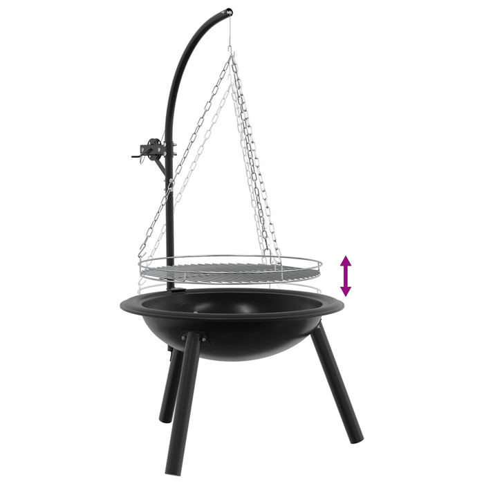 Focar cu grătar ajustabil ⌀55,5 x 107,5 cm Oțel Negru - WALTI WALTI