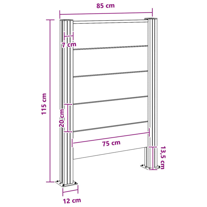 Împrejmuire pentru Coș de Gunoi Gri 85 x 12 x 115 cm - WALTI WALTI