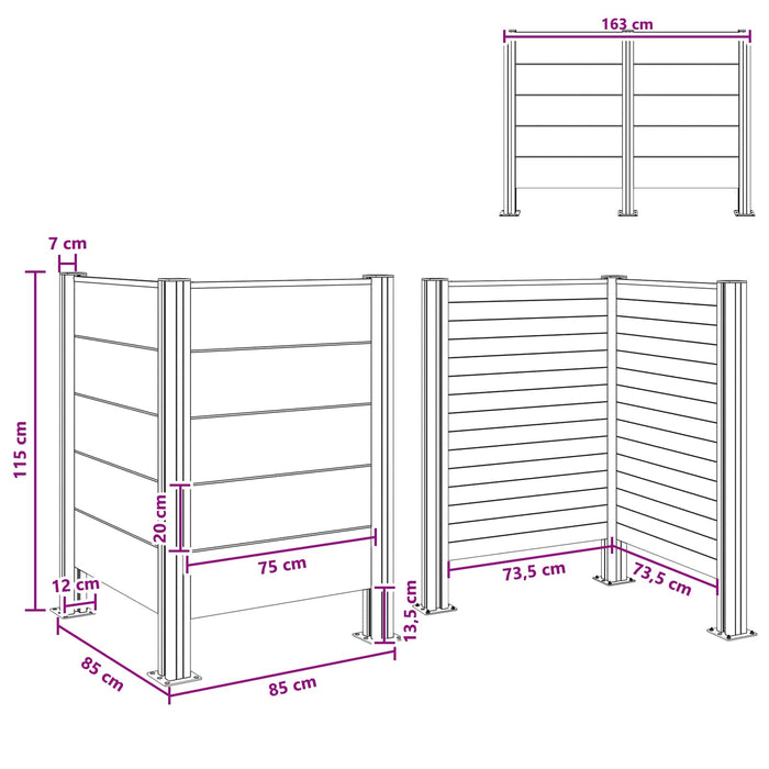 Împrejmuire pentru Coș de Gunoi Gri 85 x 85 x 115 cm - WALTI WALTI