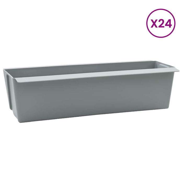 Cutii de flori pentru paleți Euro 24 pcs Gri deschis WALTI