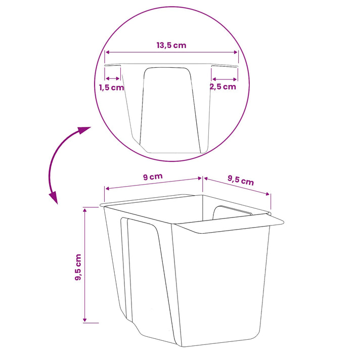 Cutii de flori pentru paleți Euro 12 pcs Gri 13,5 x 9 x 9,5 cm WALTI
