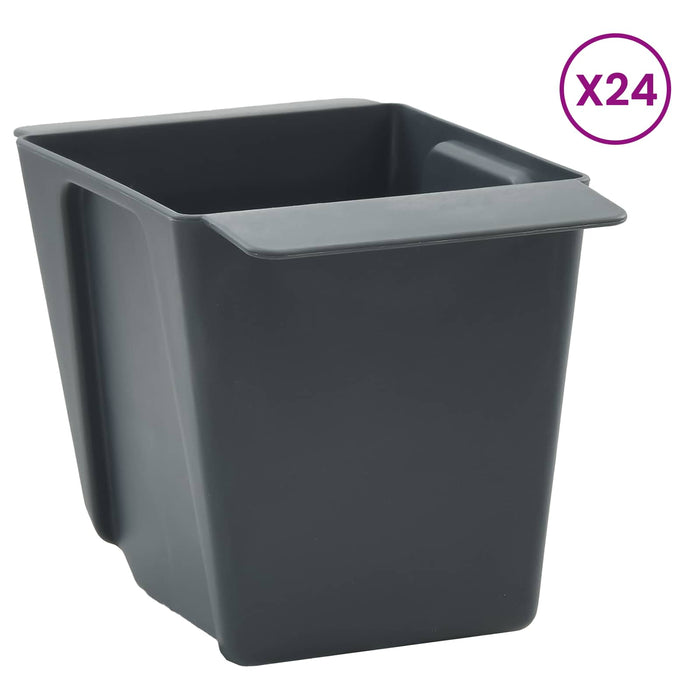Cutii de flori pentru paleți Euro 12 pcs Gri 13,5 x 9 x 9,5 cm WALTI