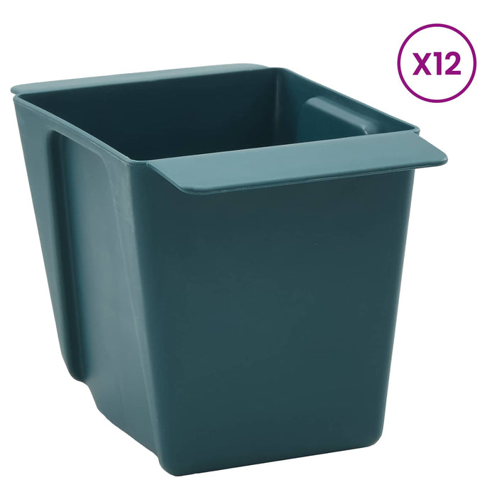 Cutii de flori pentru paleți Euro 12 pcs Verde 14 x 9 x 9,5 cm WALTI