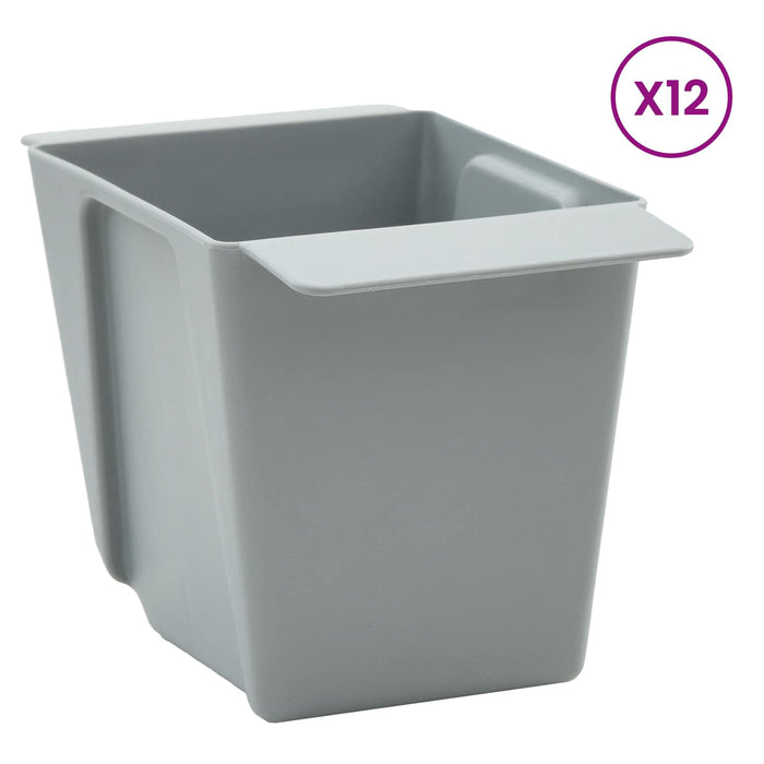 Cutii de flori pentru paleți Euro 12 pcs Gri deschis WALTI