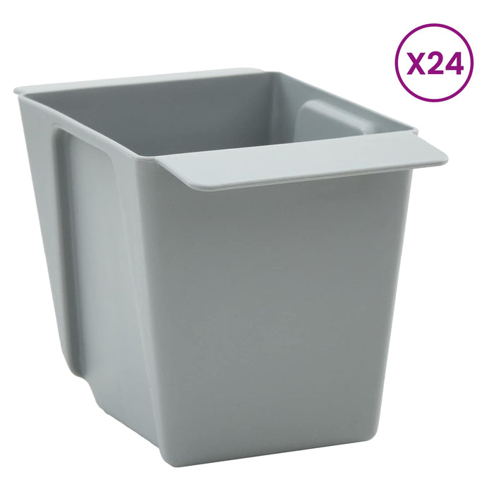 Cutii de flori pentru paleți Euro 24 pcs Gri deschis WALTI