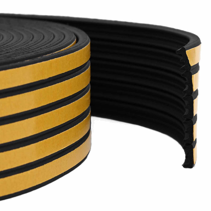 Banda adeziva pentru feronerie Negru 15 x 8 mm 25 m Spumă EPDM WALTI