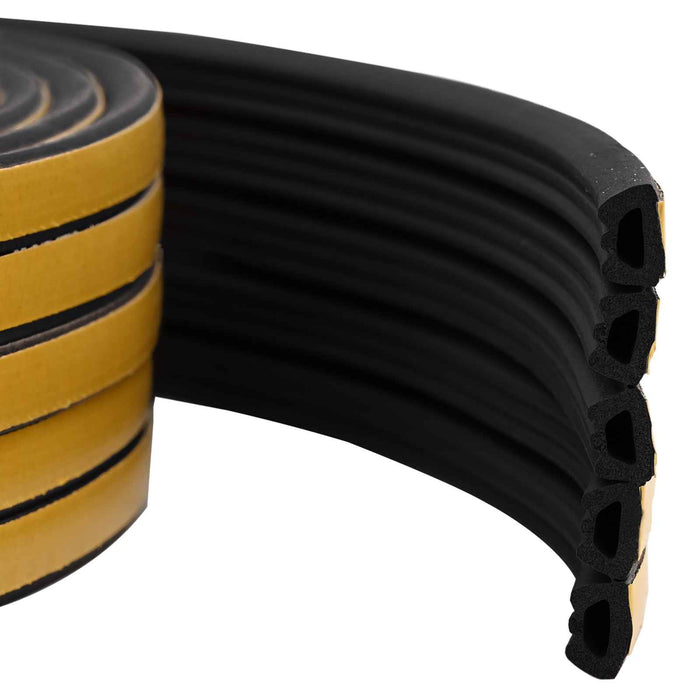 Banda adeziva pentru feronerie Negru 10 x 6 mm 12 m Spumă EPDM WALTI