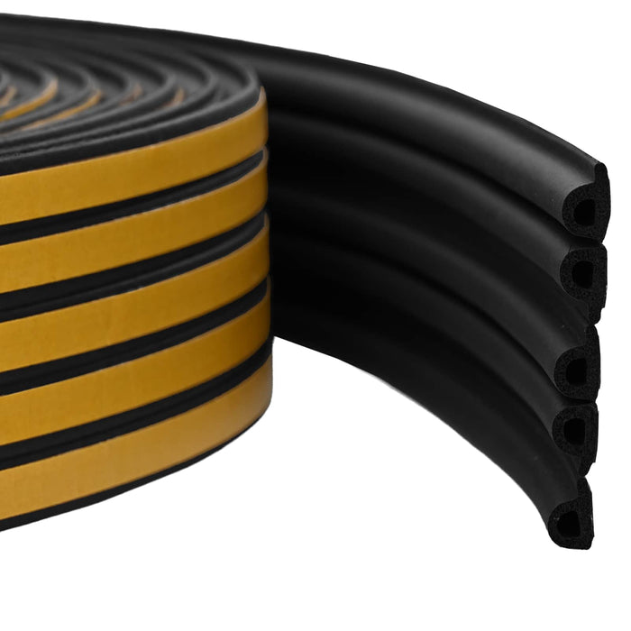 Banda adeziva pentru feronerie Negru 9 x 6 mm 50 m Spumă EPDM WALTI