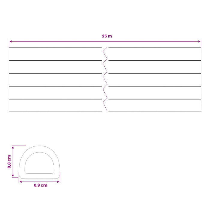 Banda adeziva pentru feronerie Maro 9 x 8 mm 25 m Spumă EPDM WALTI