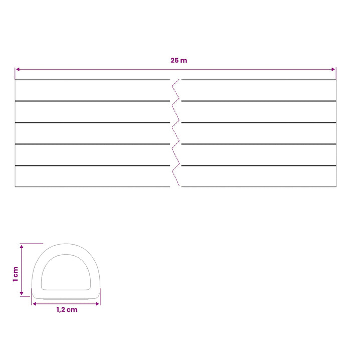 Banda adeziva pentru feronerie Alb 12 x 10 mm 25 m Spumă EPDM WALTI