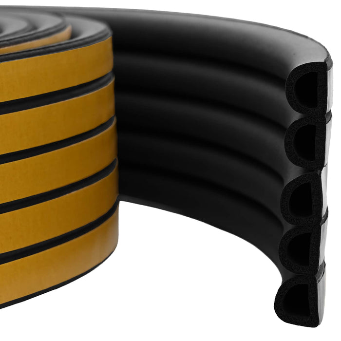 Banda adeziva pentru feronerie Negru 12 x 10 mm 25 m Spumă EPDM WALTI