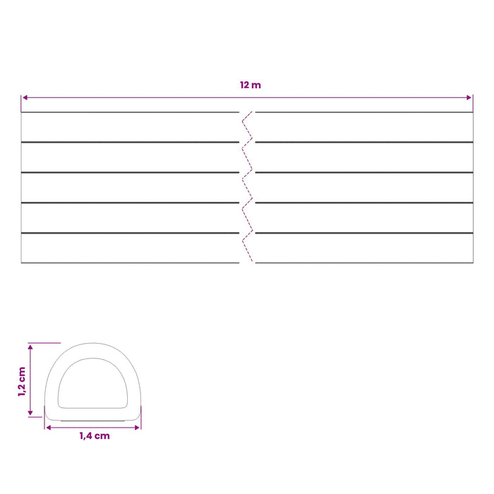 Banda adeziva pentru feronerie Alb 14 x 12 mm 12 m Spumă EPDM WALTI