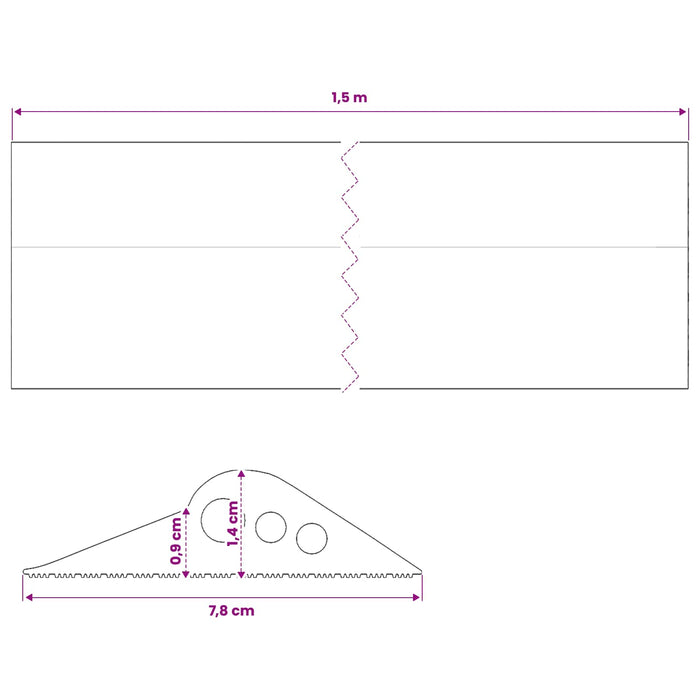 Seal pentru podeaua garajului 78 x 14 mm 1,5 m Cauciuc EPDM WALTI