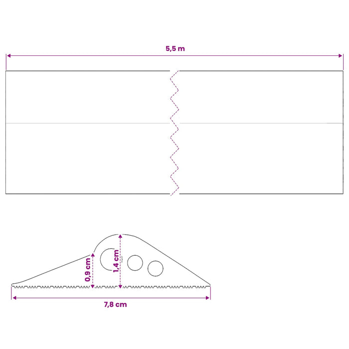 Seal pentru podeaua garajului 78 x 14 mm 5,5 m Cauciuc EPDM WALTI