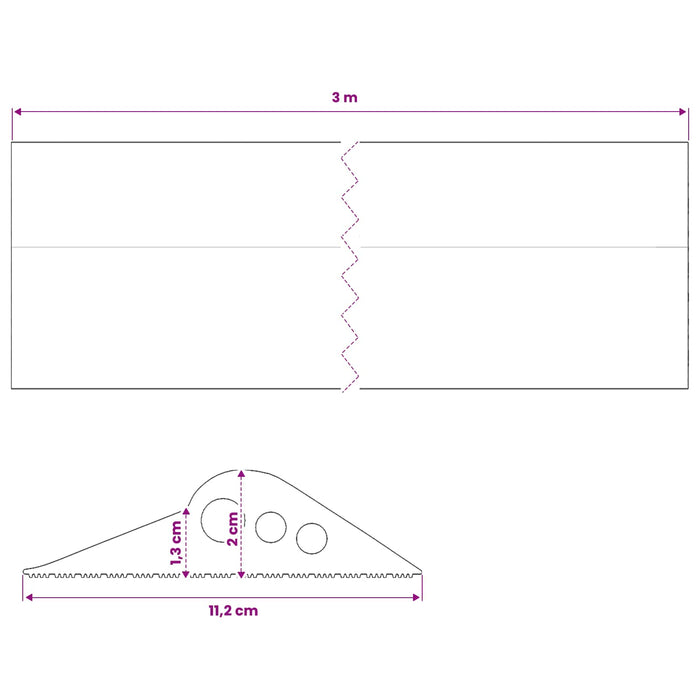 Seal pentru podeaua garajului 112 x 20 mm 3 m Cauciuc EPDM WALTI