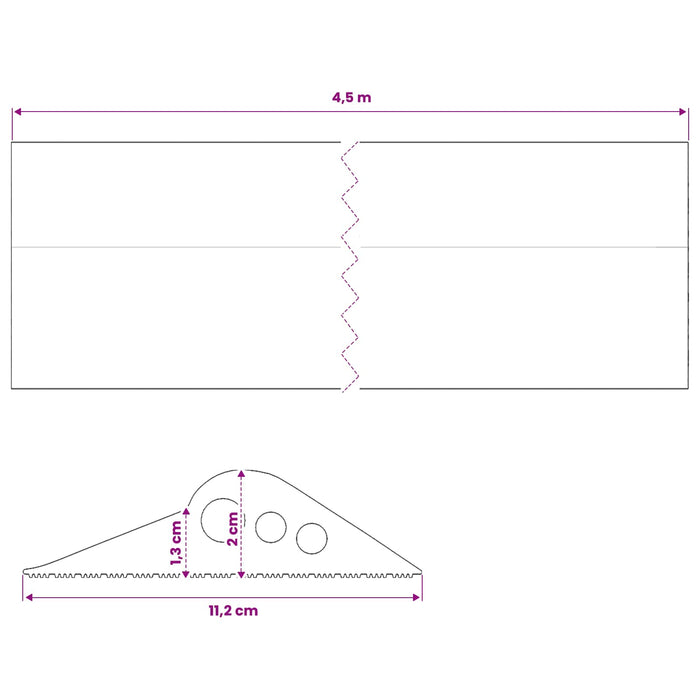 Seal pentru podeaua garajului 112 x 20 mm 4,5 m Cauciuc EPDM WALTI