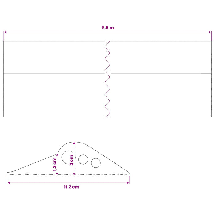 Seal pentru podeaua garajului 112 x 20 mm 5,5 m Cauciuc EPDM WALTI