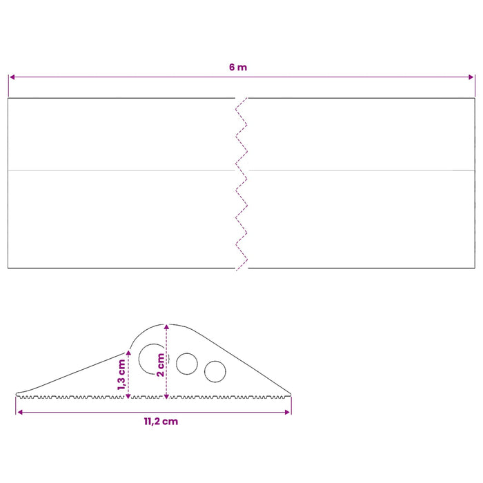 Seal pentru podeaua garajului 112 x 20 mm 6 m Cauciuc EPDM WALTI