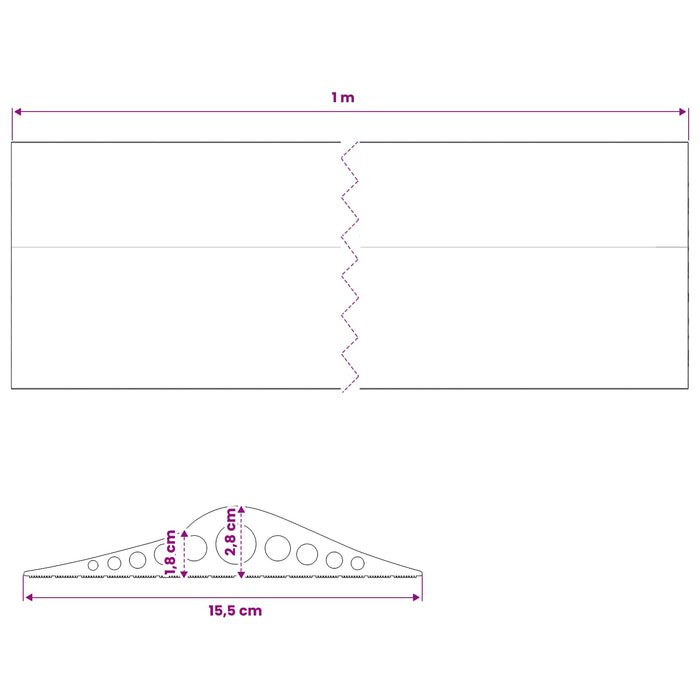 Seal pentru podeaua garajului 155 x 28 mm 1 m Cauciuc EPDM WALTI