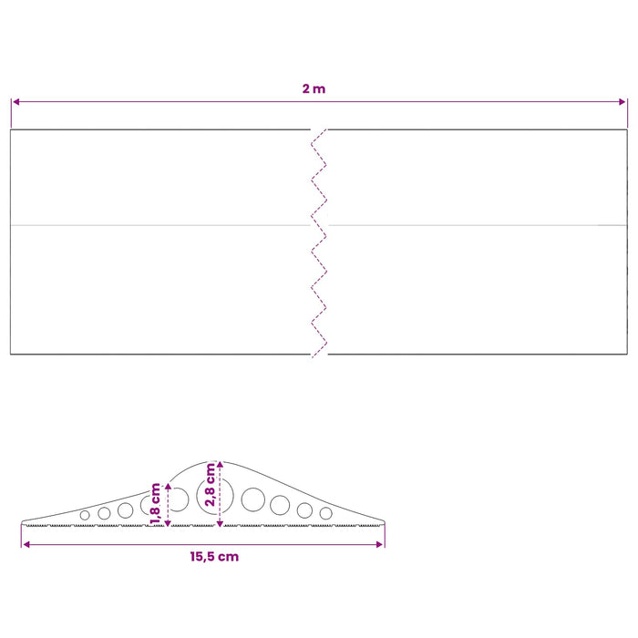 Seal pentru podeaua garajului 155 x 28 mm 2 m Cauciuc EPDM WALTI
