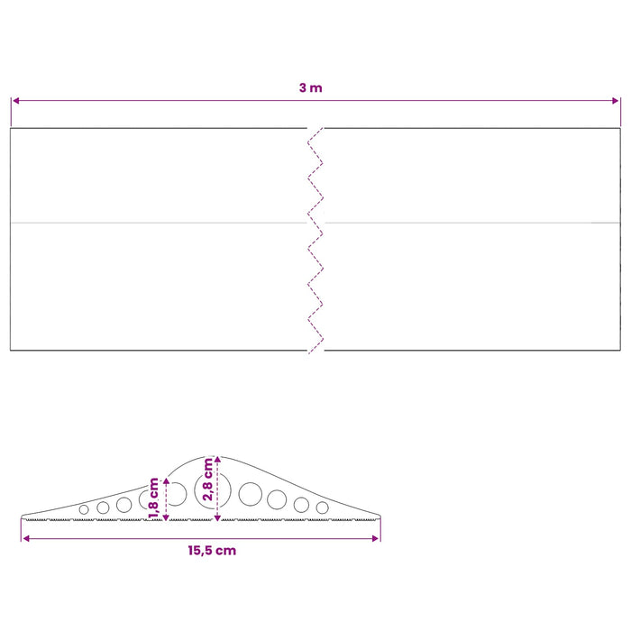 Seal pentru podeaua garajului 155 x 28 mm 3 m Cauciuc EPDM WALTI