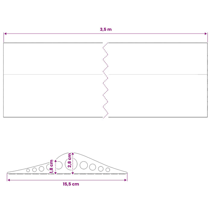 Seal pentru podeaua garajului 155 x 28 mm 3,5 m Cauciuc EPDM WALTI