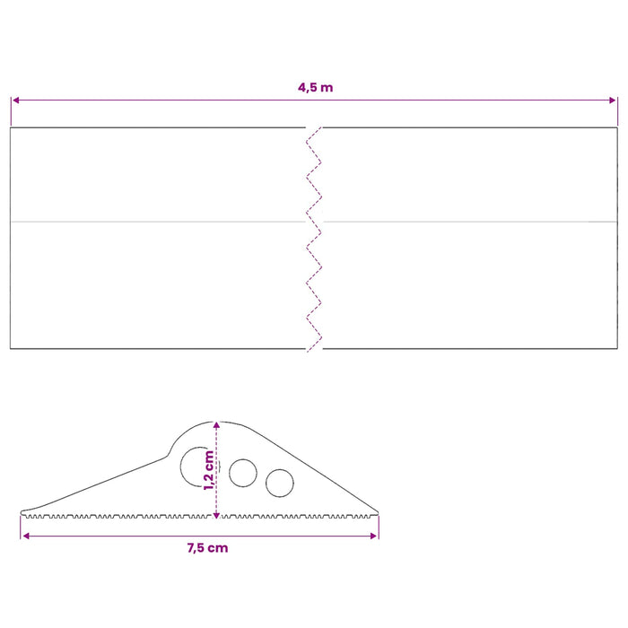 Seal pentru podeaua garajului 75 x 12 mm 4,5 m Cauciuc EPDM WALTI