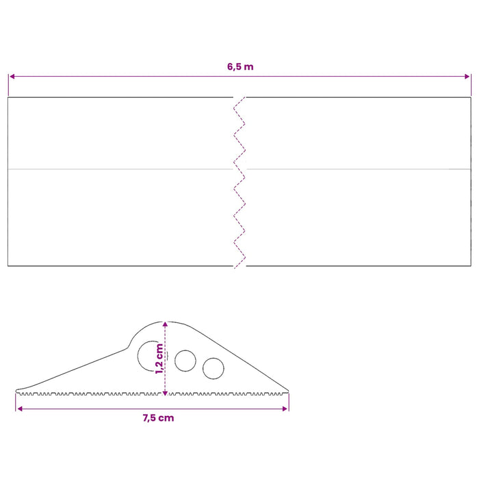 Seal pentru podeaua garajului 75 x 12 mm 6,5 m Cauciuc EPDM WALTI