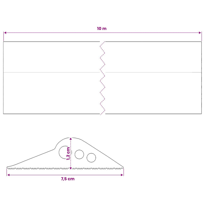 Seal pentru podeaua garajului 75 x 12 mm 10 m Cauciuc EPDM WALTI
