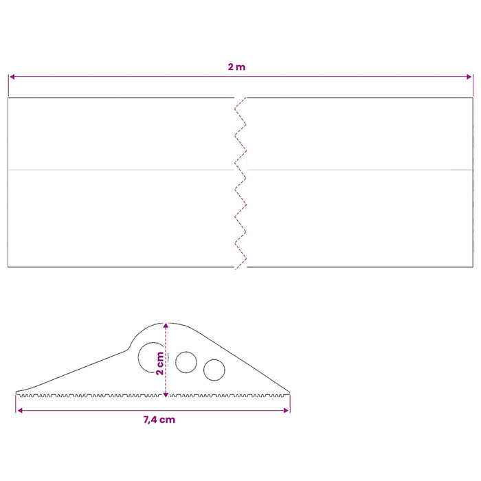 Seal pentru podeaua garajului Negru 74 x 20 mm 2 m Cauciuc EPDM WALTI
