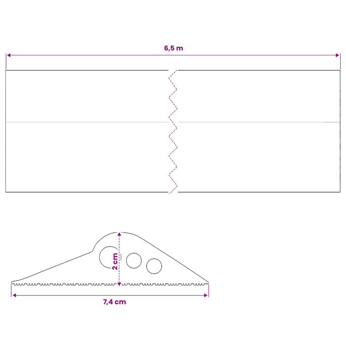 Seal pentru podeaua garajului 74 x 20 mm 6,5 m Cauciuc EPDM WALTI