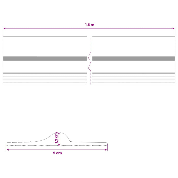 Seal pentru podeaua garajului Negru și Galben 12 x 90 mm 1,5 m WALTI