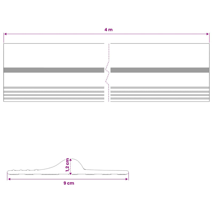 Seal pentru podeaua garajului Negru și Galben 12 x 90 mm 4 m WALTI