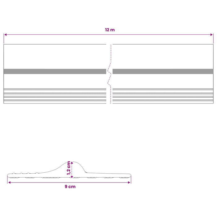 Seal pentru podeaua garajului Negru și Galben 12 x 90 mm 12 m WALTI