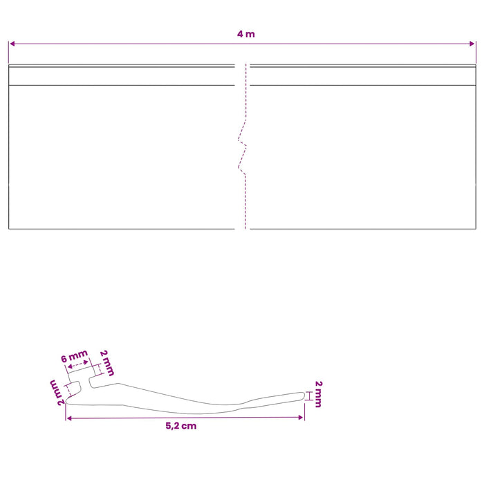 Etanșare pentru Ușa Garajului Negru 52 x 2 mm 4 m PVC WALTI