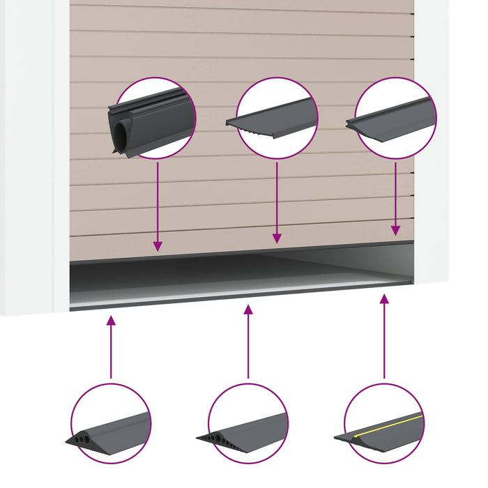 Etanșare pentru Ușa Garajului Negru 70 x 6 mm 3 m PVC WALTI