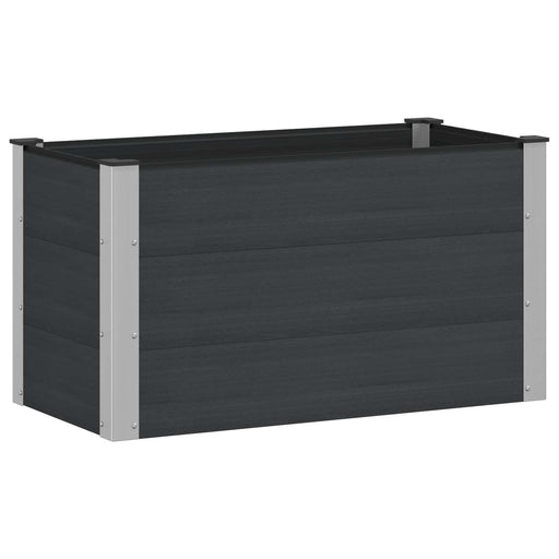 Strat înălțat de grădină Negru 100 x 50 x 54 cm WPC și Aluminiu - WALTI WALTI