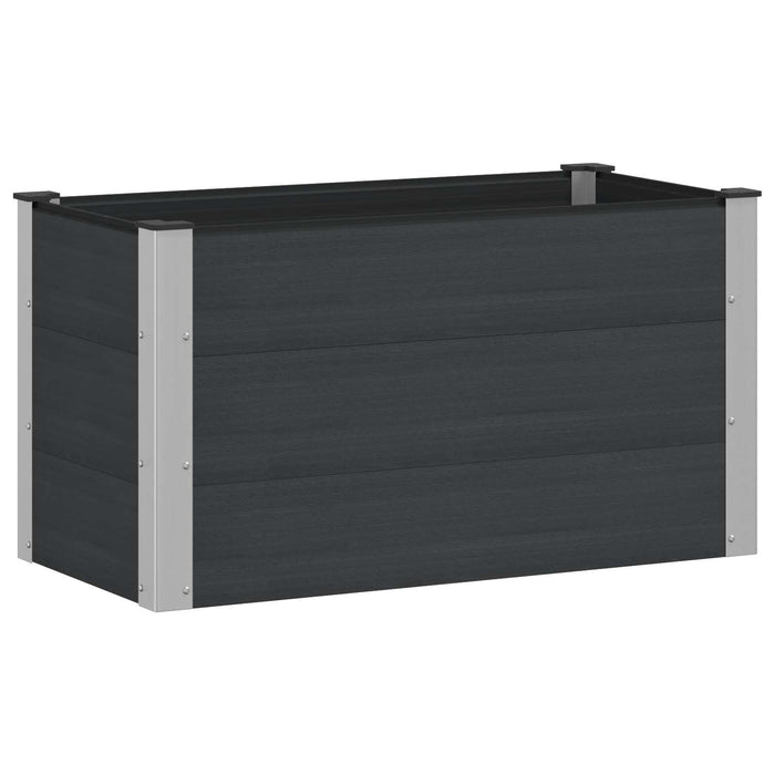 Strat înălțat de grădină Negru 100 x 50 x 54 cm WPC și Aluminiu WALTI